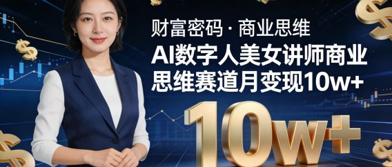 AI 数字人美女讲师!商业思维赛道咋做到月变现 10w+?